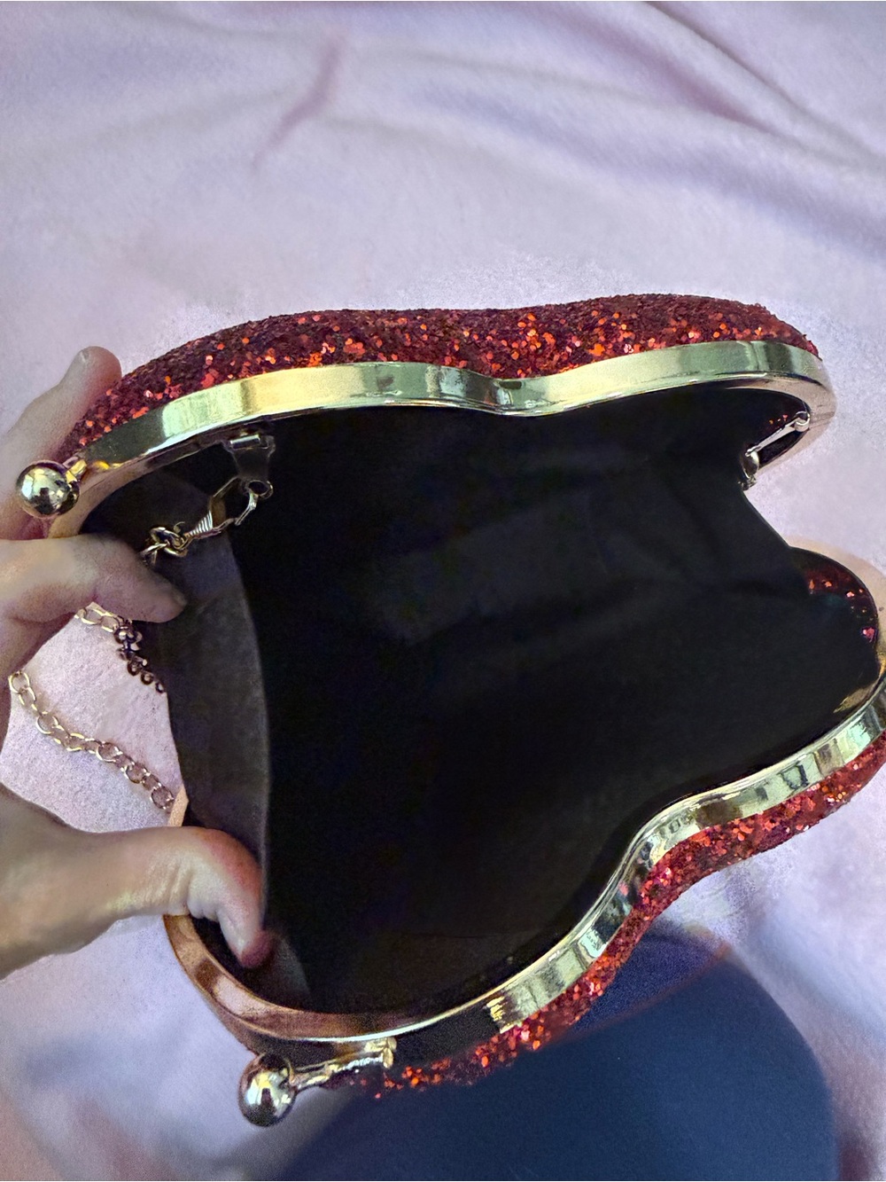 Heart glitter purse - Picture 3 of 6